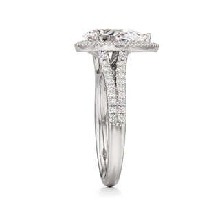 Cassia Radiant Halo with Split Diamond Band