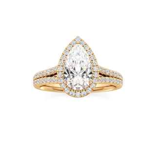 Cassia Radiant Halo with Split Diamond Band