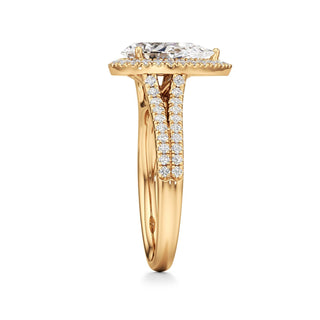Cassia Radiant Halo with Split Diamond Band
