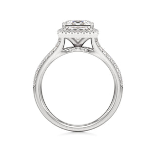 Cassia Radiant Halo with Split Diamond Band