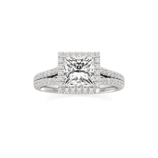 Cassia Radiant Halo with Split Diamond Band
