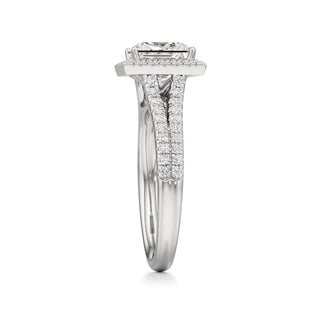 Cassia Radiant Halo with Split Diamond Band