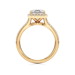 Cassia Radiant Halo with Split Diamond Band