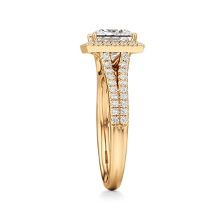 Cassia Radiant Halo with Split Diamond Band