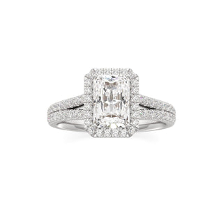 Cassia Radiant Halo with Split Diamond Band