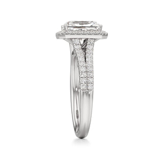 Cassia Radiant Halo with Split Diamond Band