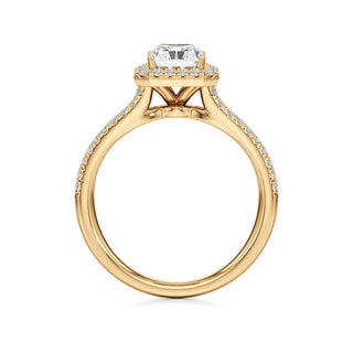 Cassia Radiant Halo with Split Diamond Band
