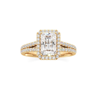 Cassia Radiant Halo with Split Diamond Band