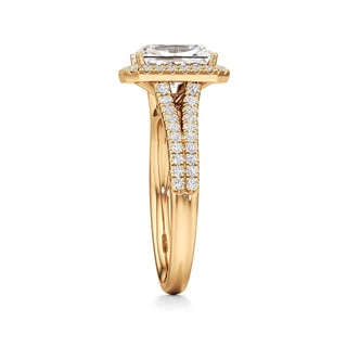 Cassia Radiant Halo with Split Diamond Band