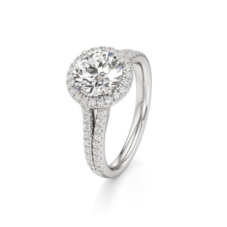 Cassia Radiant Halo with Split Diamond Band
