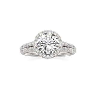 Cassia Radiant Halo with Split Diamond Band