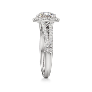 Cassia Radiant Halo with Split Diamond Band