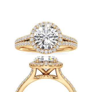 Cassia Elongated Cushion Halo with Split Diamond Band
