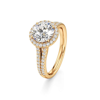 Cassia Radiant Halo with Split Diamond Band