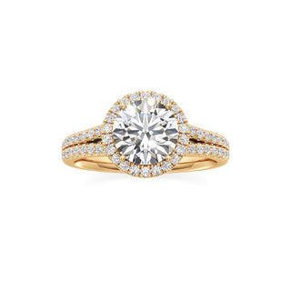 Cassia Radiant Halo with Split Diamond Band