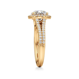 Cassia Radiant Halo with Split Diamond Band