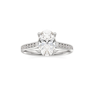 Cathedral Channel Set Basket Round Engagement Ring