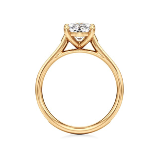 Cathedral Channel Set Basket Round Engagement Ring
