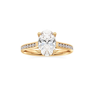 Cathedral Channel Set Basket Round Engagement Ring