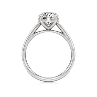 Cathedral Channel Set Basket Round Engagement Ring