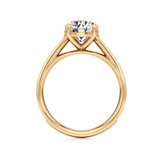 Cathedral Channel Set Basket Round Engagement Ring