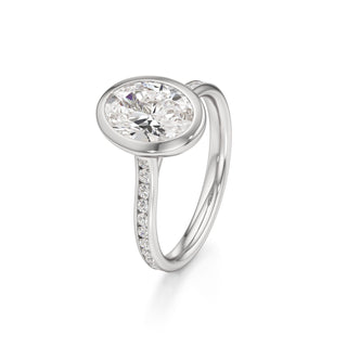 Cathedral Channel Set Bezel Pear Engagement Ring