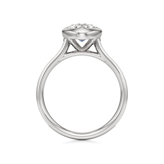 Cathedral Channel Set Bezel Pear Engagement Ring