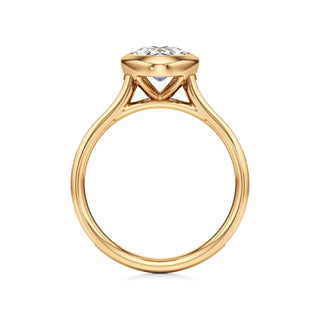 Cathedral Channel Set Bezel Pear Engagement Ring