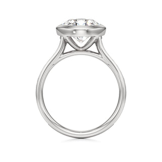 Cathedral Channel Set Bezel Pear Engagement Ring