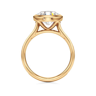 Cathedral Channel Set Bezel Pear Engagement Ring