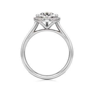 Cathedral Channel Set Halo Emerald Engagement Ring