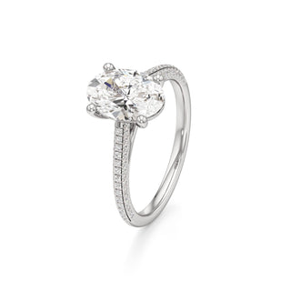 Cathedral Pavé Set Basket Oval Engagement Ring