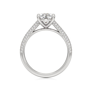 Cathedral Pavé Set Basket Oval Engagement Ring