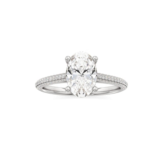 Cathedral Pavé Set Basket Oval Engagement Ring