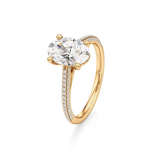 Cathedral Pavé Set Basket Oval Engagement Ring