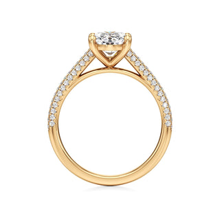 Cathedral Pavé Set Basket Oval Engagement Ring
