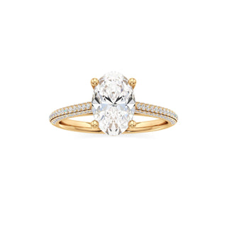 Cathedral Pavé Set Basket Oval Engagement Ring