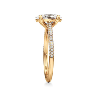 Cathedral Pavé Set Basket Oval Engagement Ring