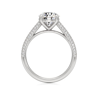 Cathedral Pavé Set Basket Oval Engagement Ring