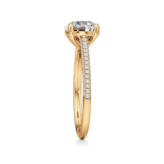 Cathedral Pavé Set Basket Oval Engagement Ring