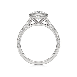 Cathedral Pavé Set Bezel Pear Engagement Ring
