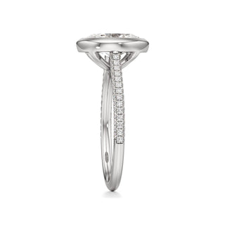 Cathedral Pavé Set Bezel Pear Engagement Ring