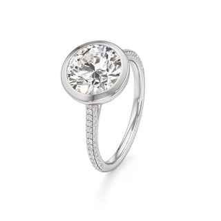 Cathedral Pavé Set Bezel Pear Engagement Ring