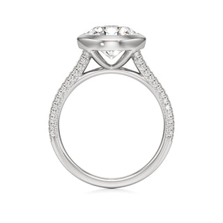 Cathedral Pavé Set Bezel Pear Engagement Ring