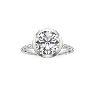 Cathedral Pavé Set Bezel Pear Engagement Ring