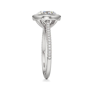 Cathedral Pavé Set Bezel Pear Engagement Ring