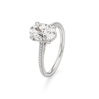 Cathedral Pavé Set Diamond Basket Marquise Engagement Ring