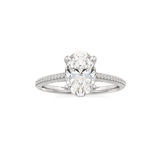 Cathedral Pavé Set Diamond Basket Marquise Engagement Ring