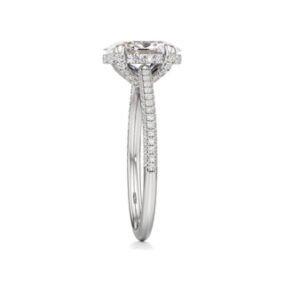 Cathedral Pavé Set Diamond Basket Marquise Engagement Ring