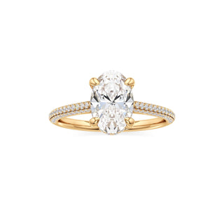 Cathedral Pavé Set Diamond Basket Marquise Engagement Ring